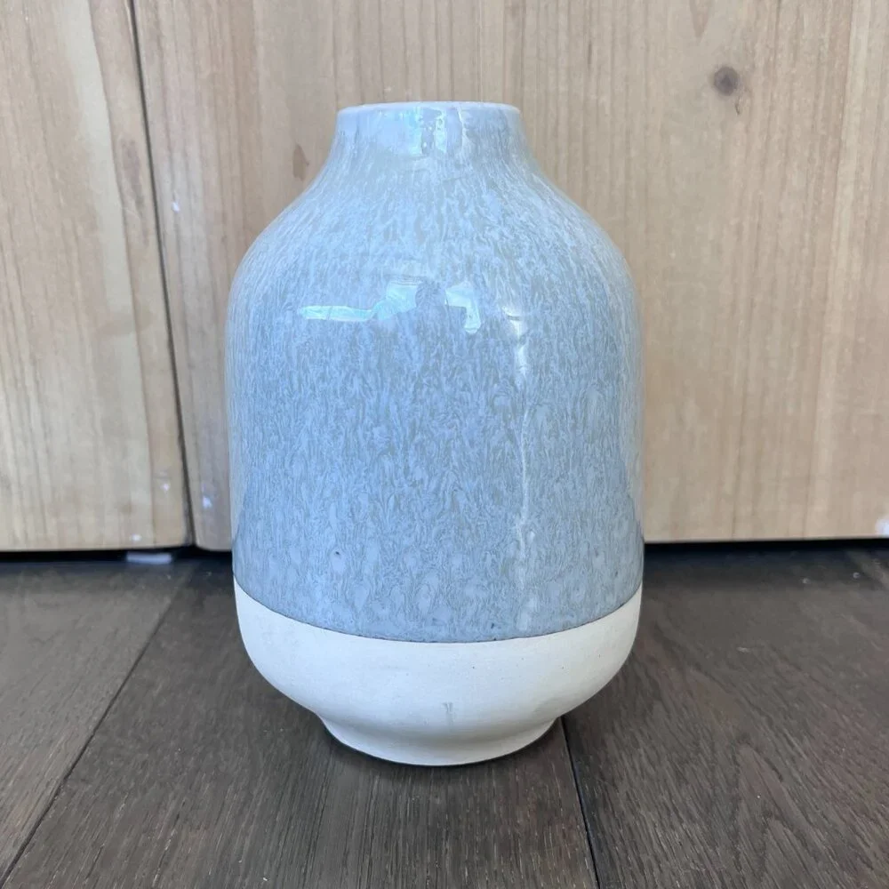Magnolia Home by Joanna Gaines Small Modern Organic Ceramic Vase Gray Beige